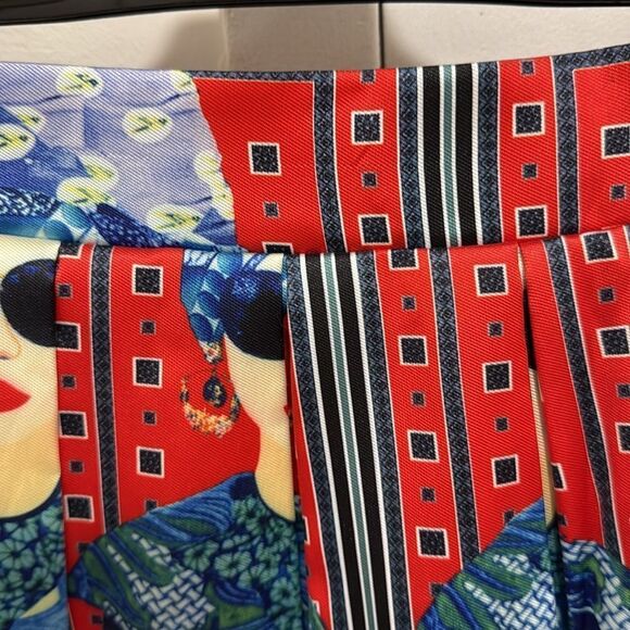 Jaune Rouge Printed Fabric Full Skirt With Novelty Face Print. Size small. - Picture 3 of 6